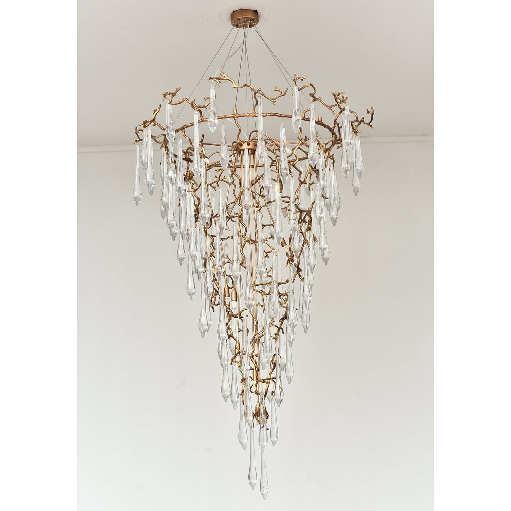 Branching Round Foyer Teardrop Chandelier