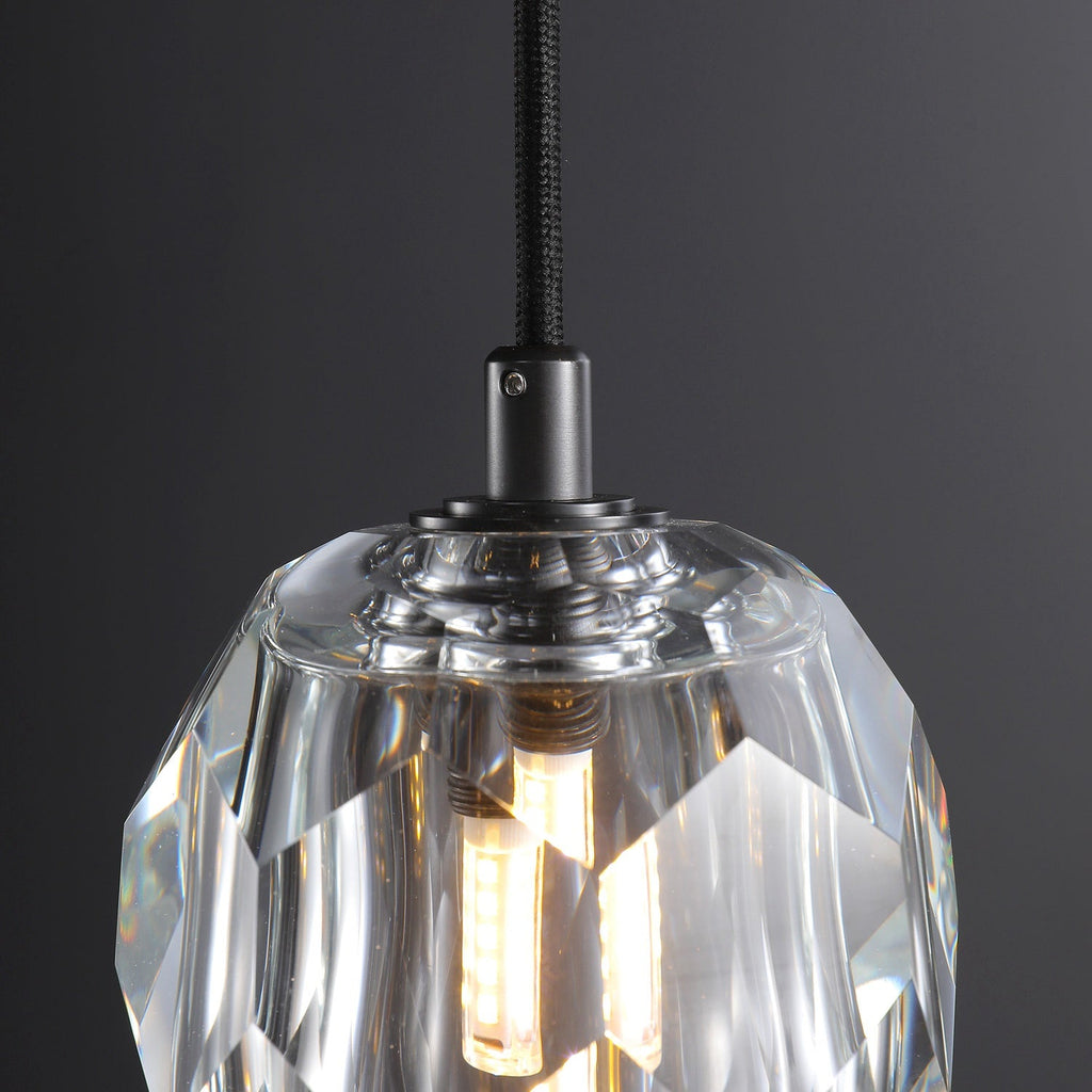 Boule De Clear/Smoke Glass Cord Pendant Light