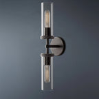 Embossed Tube Double Head Short Tube Wall Sconce