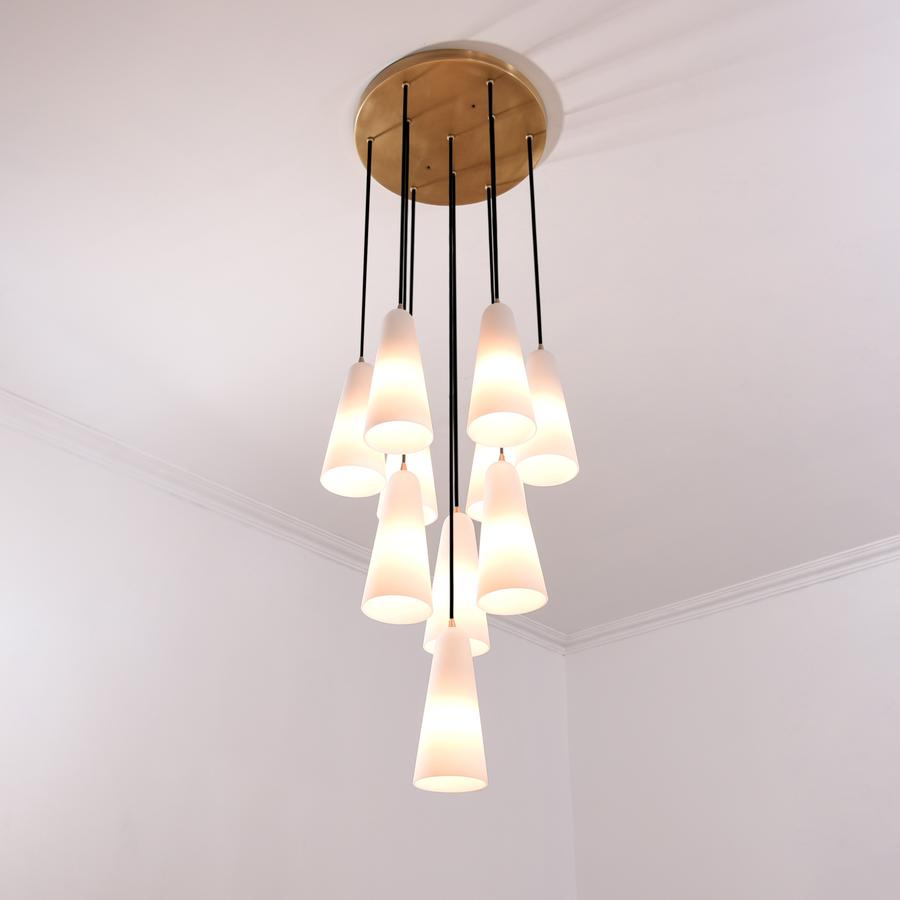 White Ceramics Round Chandelier 18