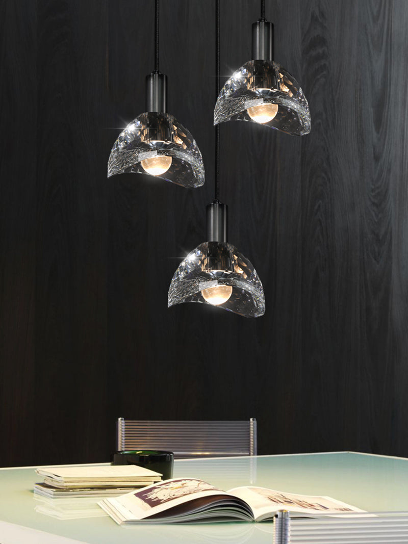 Dining Room Crystal Pendant Light Black