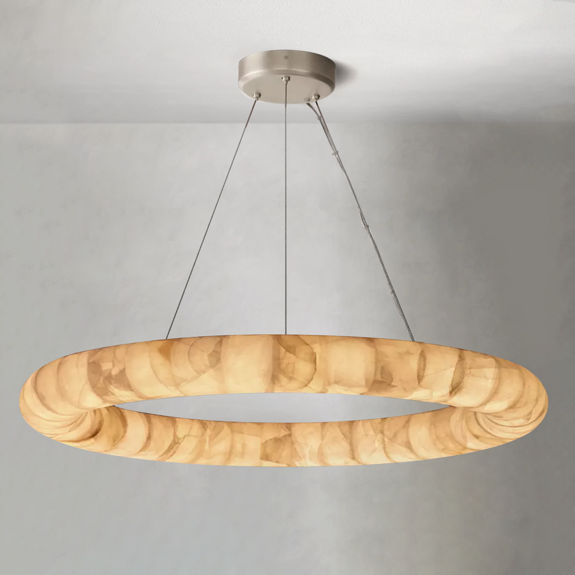 Rim Lisse Alabaster Round Chandelier 31 41 61D