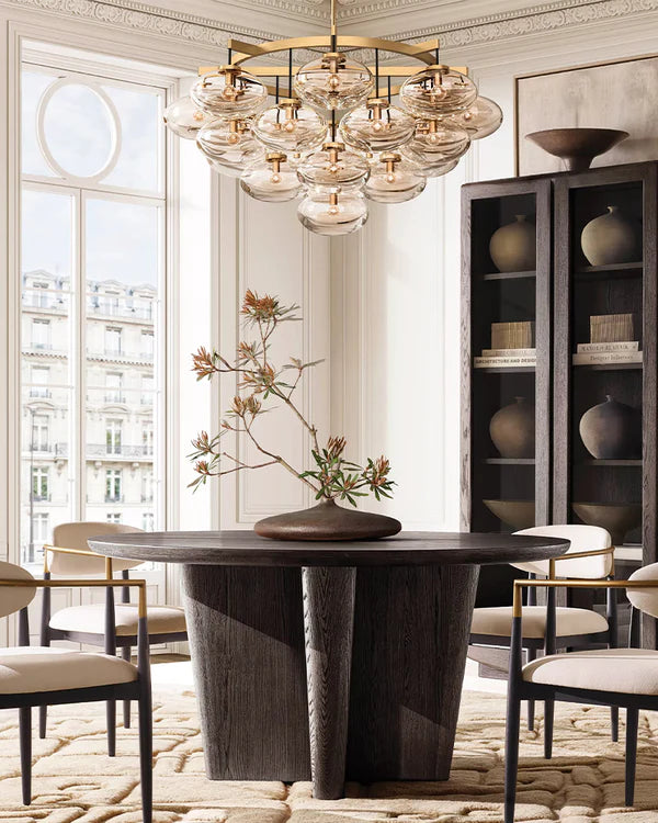 Curvette Clear Glass Round Chandelier 48