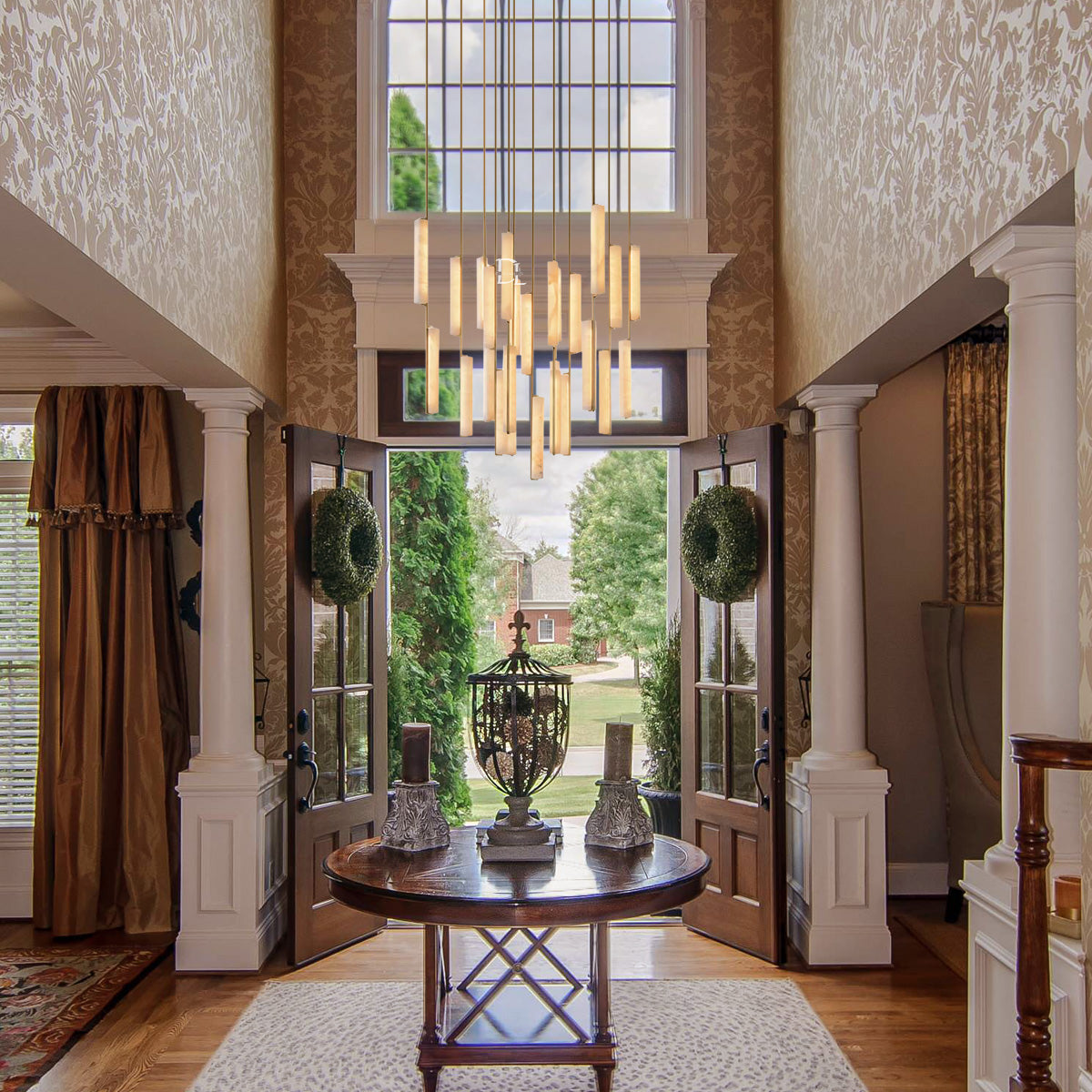 Aerie Alabaster Round Chandelier 56