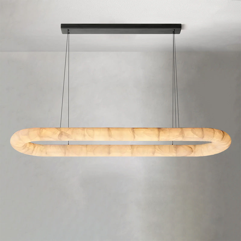 Rim Lisse Alabaster Oval Chandelier 57 74