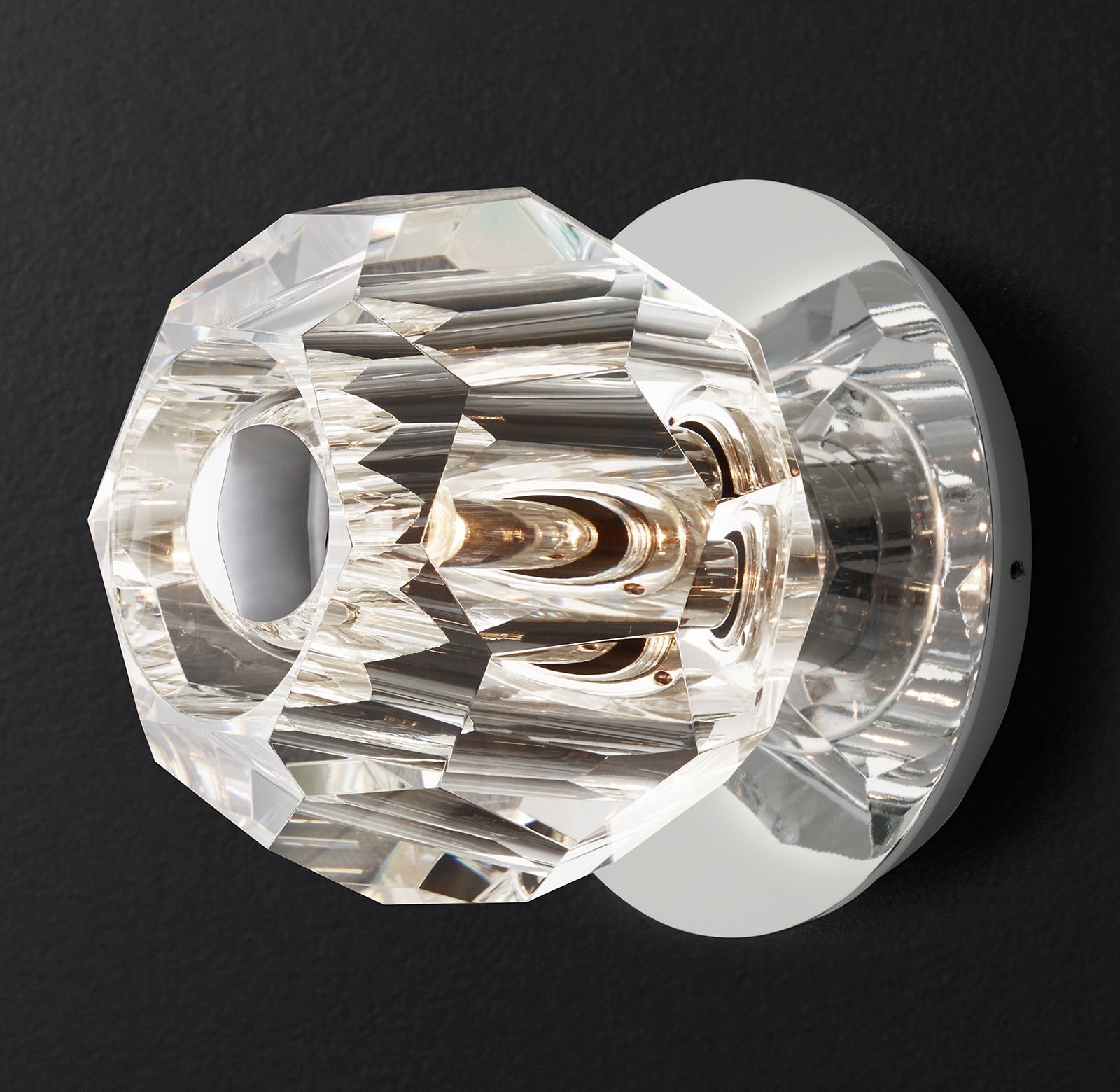 Boule De Clear Crystal Ball Petite Wall Sconce