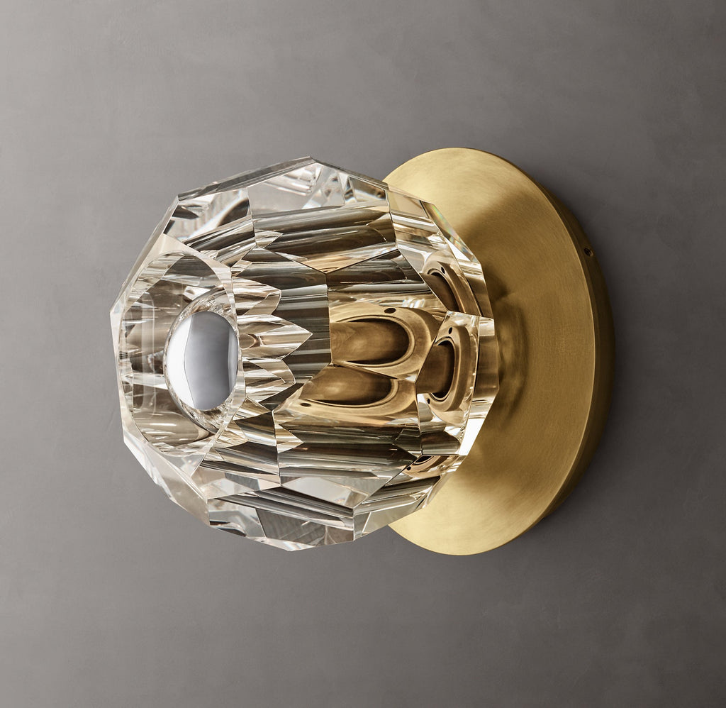 Boule De Clear Crystal Ball Petite Wall Sconce-konalight
