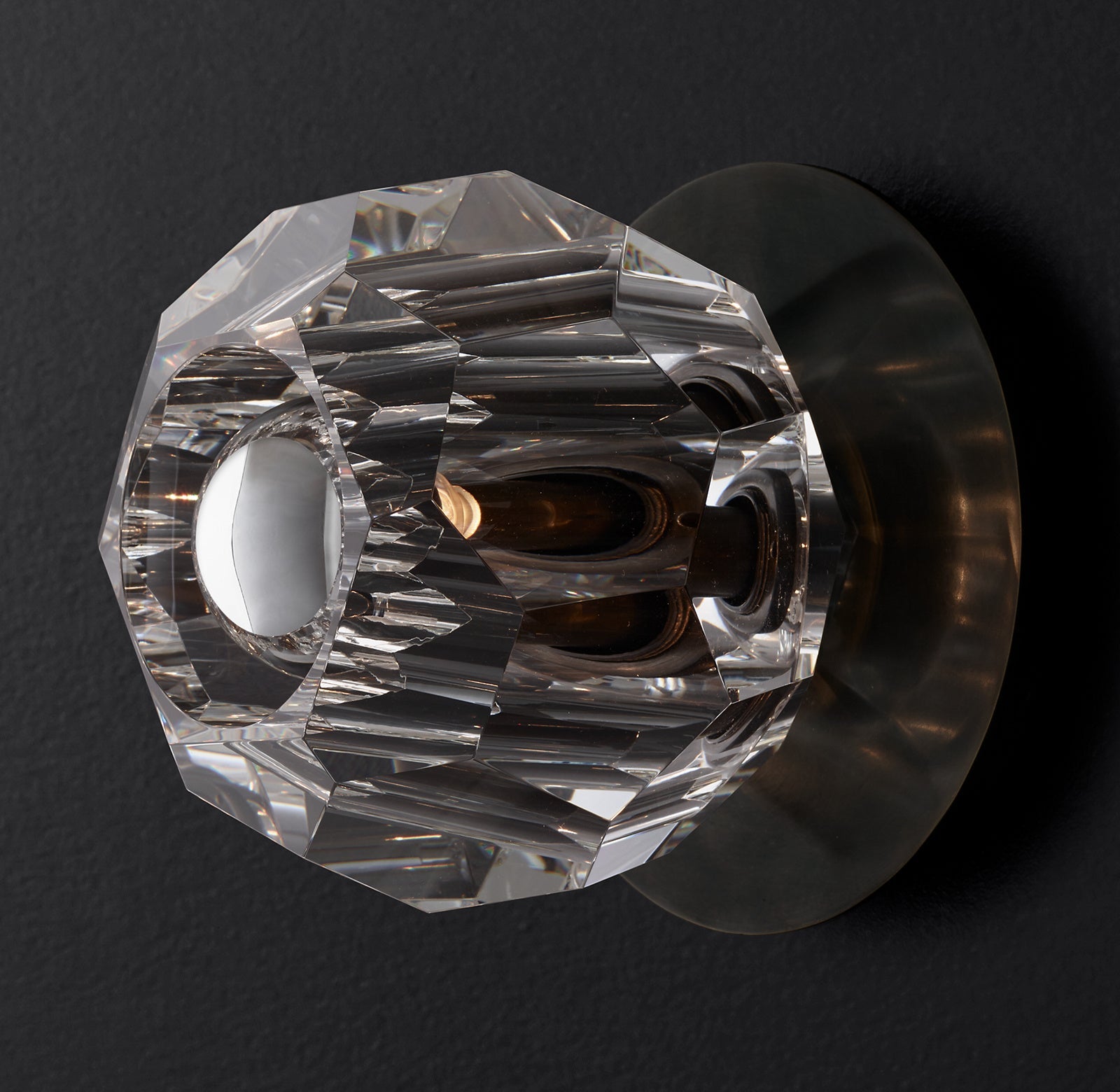 Boule De Clear Crystal Ball Petite Wall Sconce