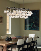 Curvette Clear Glass Linear Chandelier 54