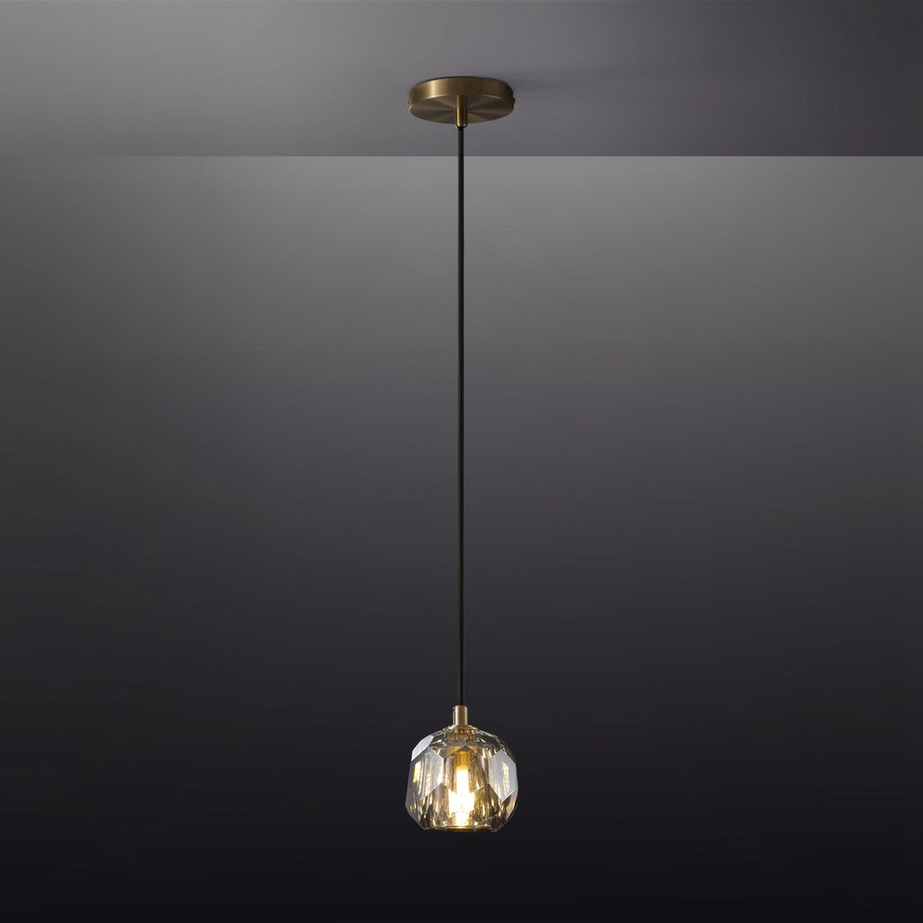 Boule De Clear/Smoke Glass Cord Pendant Light