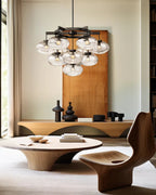 Curvette Clear Glass Round Chandelier 48