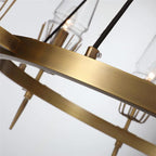 Chaillot Glass Brass Chandelier For Living Room