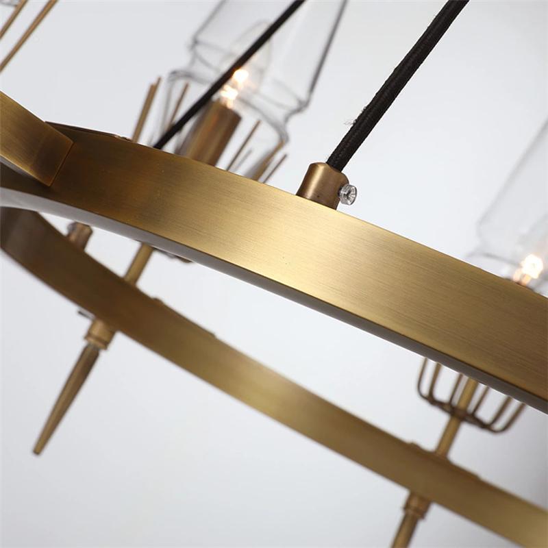 Chaillot Glass Brass Chandelier For Living Room