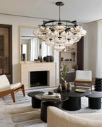Curvette Clear Glass Round Chandelier 48