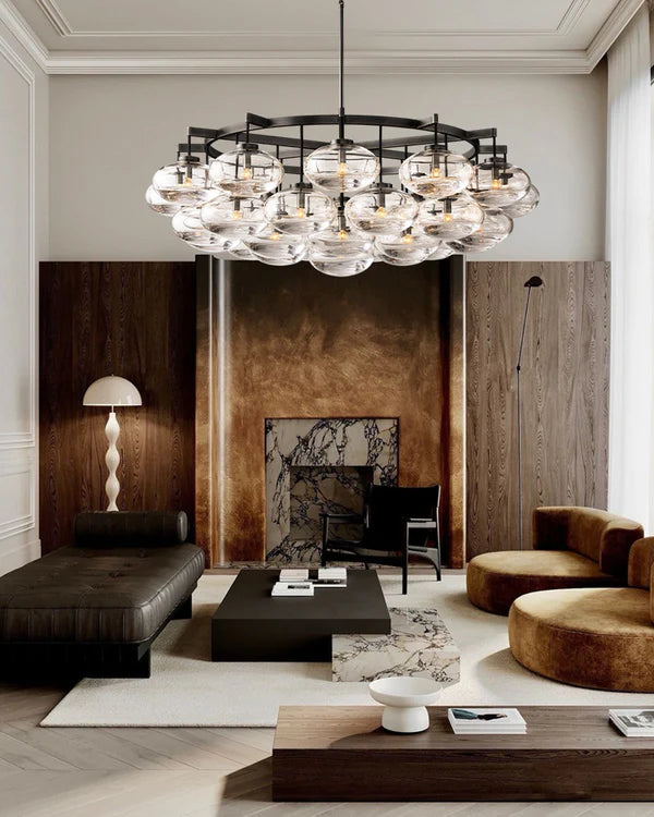 Curvette Clear Glass Round Chandelier 48