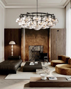 Curvette Clear Glass Round Chandelier 60
