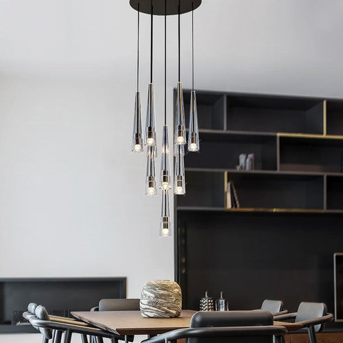 Apollin Round Crystal Chandelier For Kitchen Island Chandelier