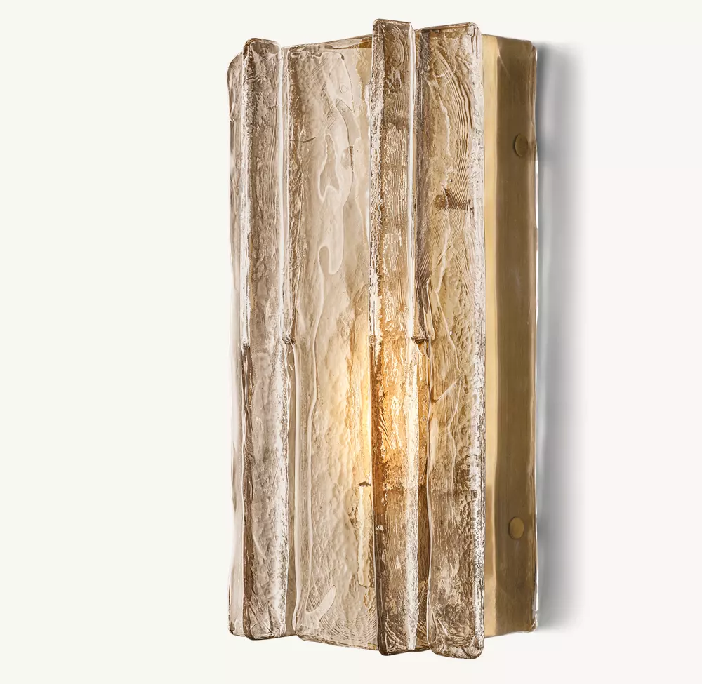 Lattice Smoke Glass Sconce 15 30