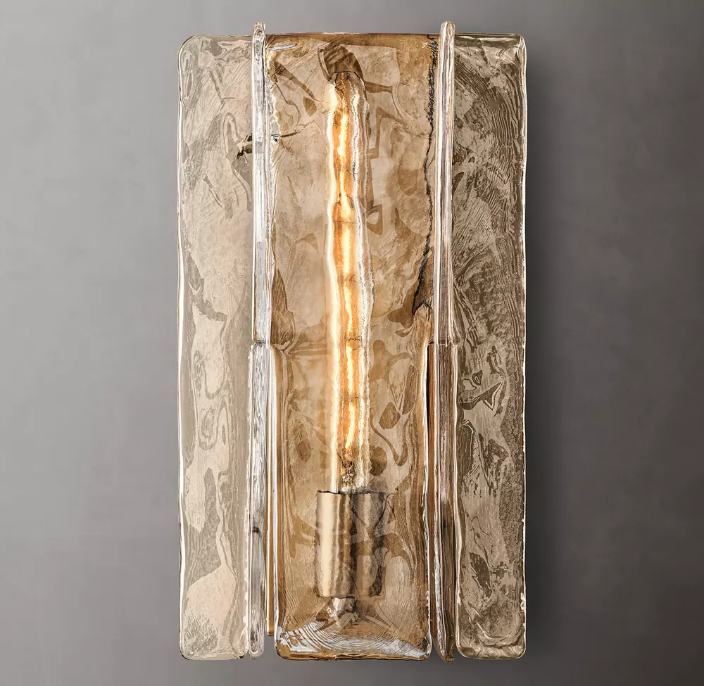 Lattice Smoke Glass Sconce 15 30