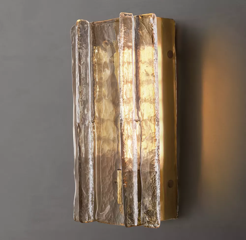 Lattice Smoke Glass Sconce 15 30