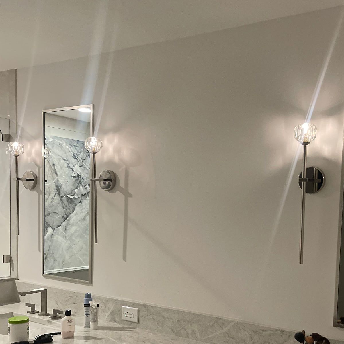 Boule De  Smoke Crystal Ball Wall Sconce