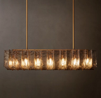 Lattice smoke glass linear chandelier 67