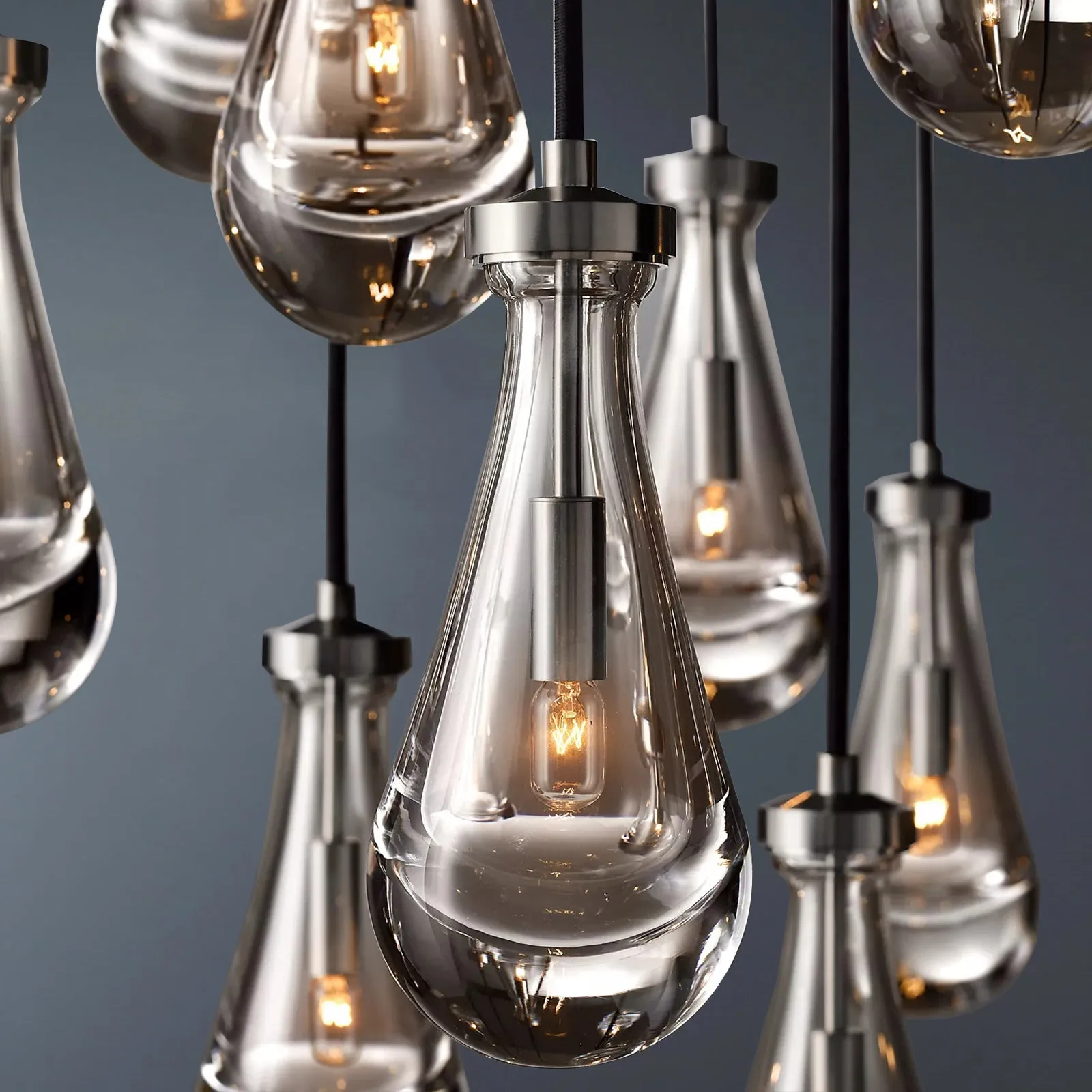 Raindrop Rectangular 5-Light Rod Chandelier