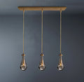 Raindrop Rectangular 3-Light Rod Chandelier