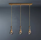 Raindrop Rectangular 3-Light Rod Chandelier