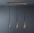 Raindrop Rectangular 3-Light Cord Chandelier-konalight
