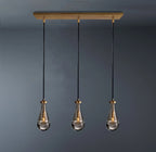 Raindrop Rectangular 3-Light Cord Chandelier-konalight