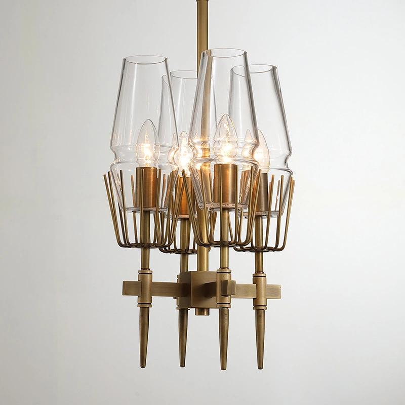 Chaillot Glass Brass Chandelier For Living Room