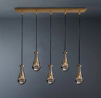 Raindrop Rectangular 5-Light Cord Chandelier-konalight