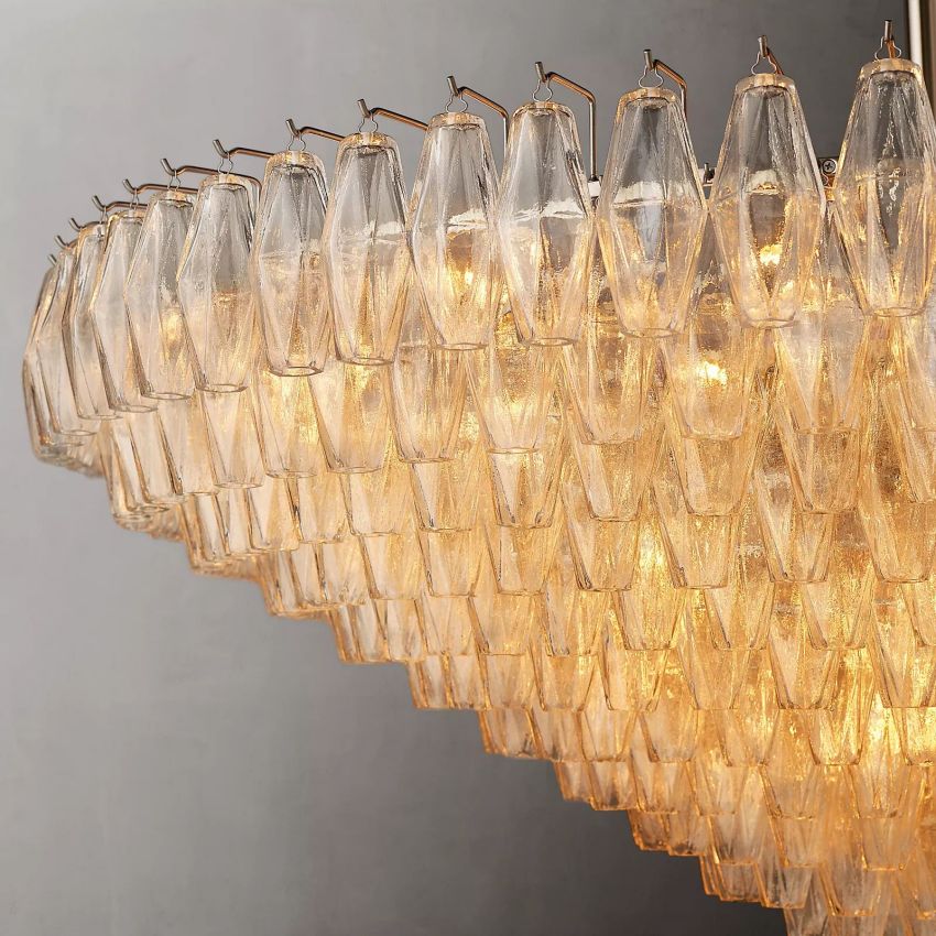 Mia Clear Glass Tiered Round Chandelier For Dinning Room