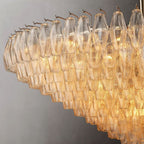 Mia Clear Glass Tiered Round Chandelier For Dinning Room