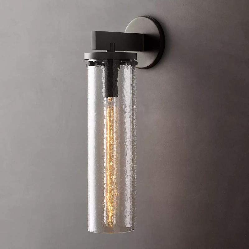 Bamcee Clear Glass Cylindrical Wall Sconce Modern Wall Lamp