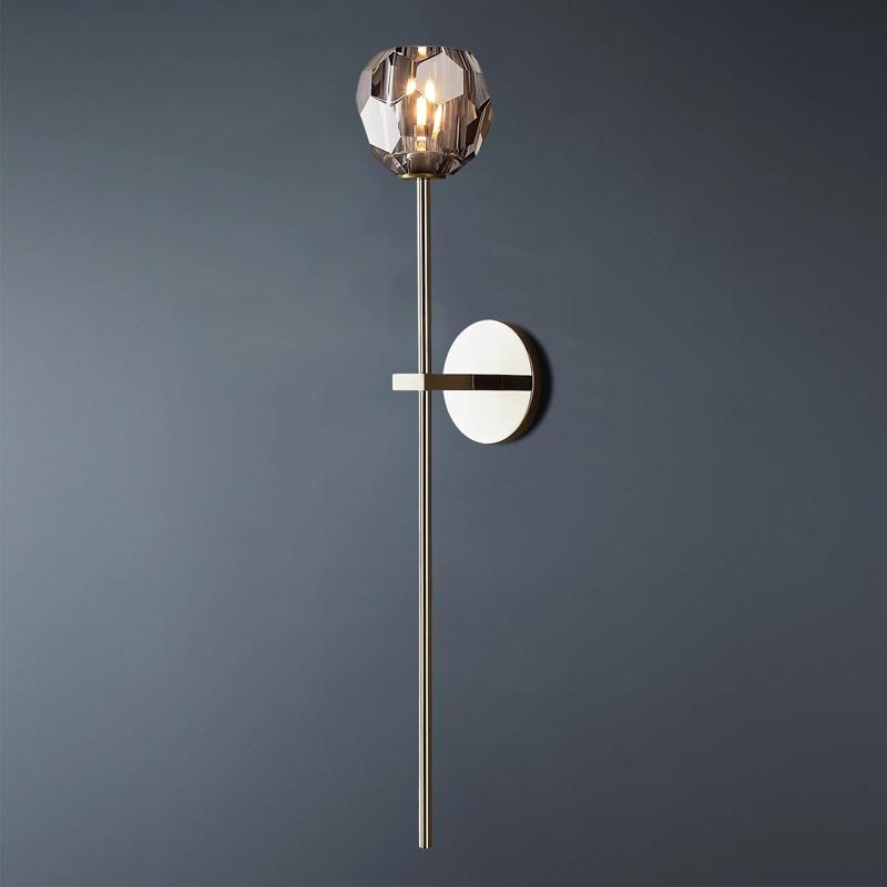 Boule De  Smoke Crystal Ball Wall Sconce