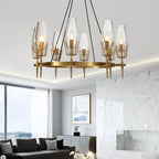 Chaillot Glass Brass Chandelier For Living Room