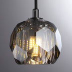 Boule De Clear/Smoke Glass Cord Pendant Light