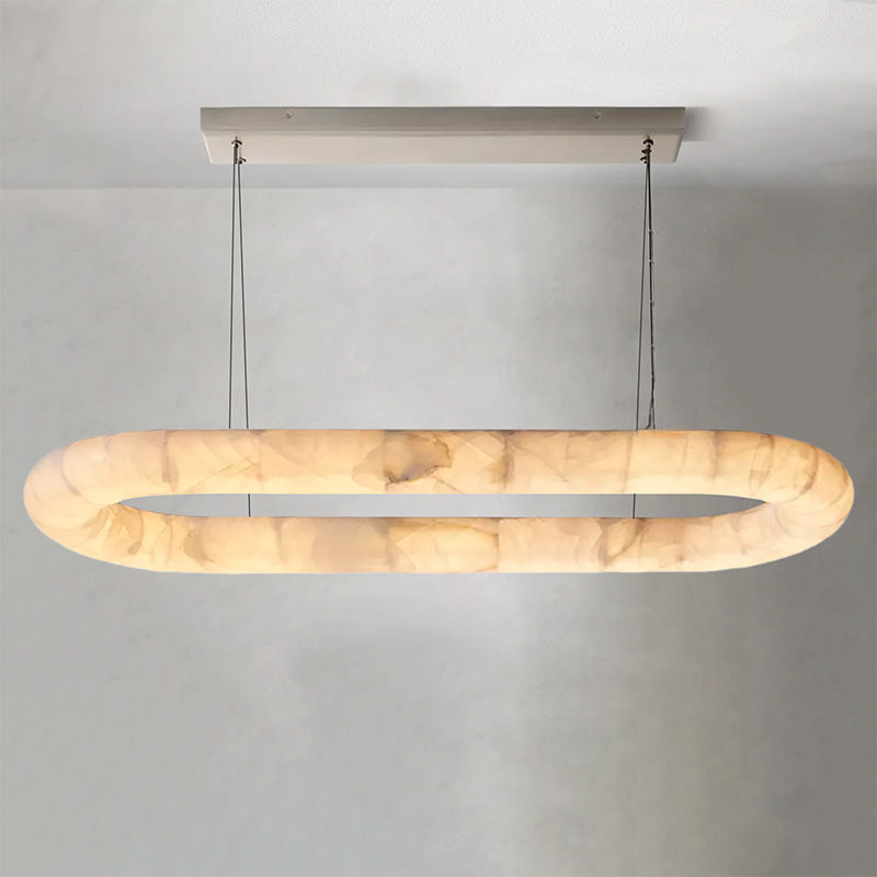 Rim Lisse Alabaster Oval Chandelier 57 74