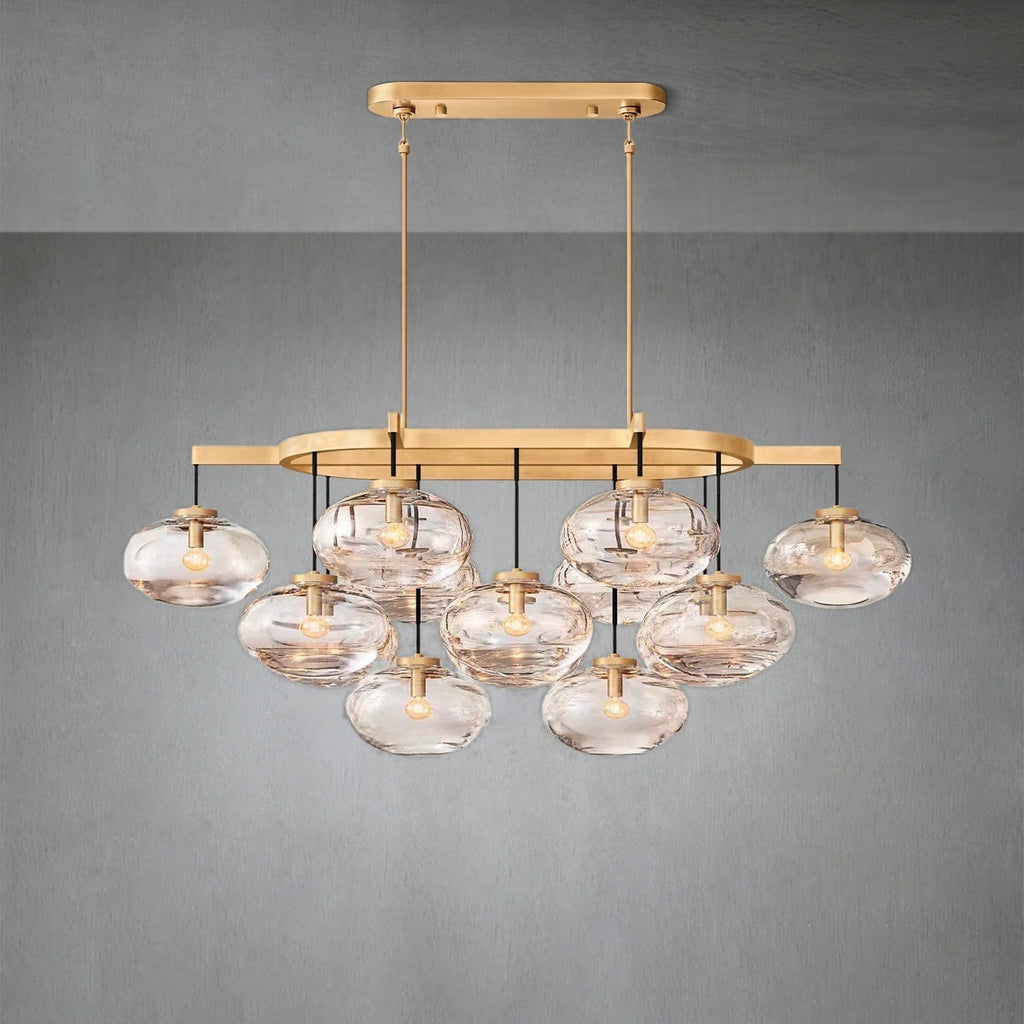 Curvette Clear Glass Linear Chandelier 54
