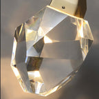 Faceted Crystal Wire Brass Wall Sconce