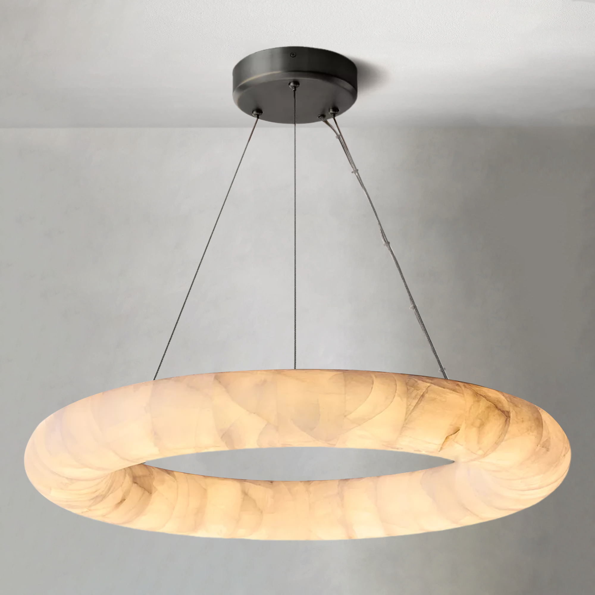 Rim Lisse Alabaster Round Chandelier 31 41 61D