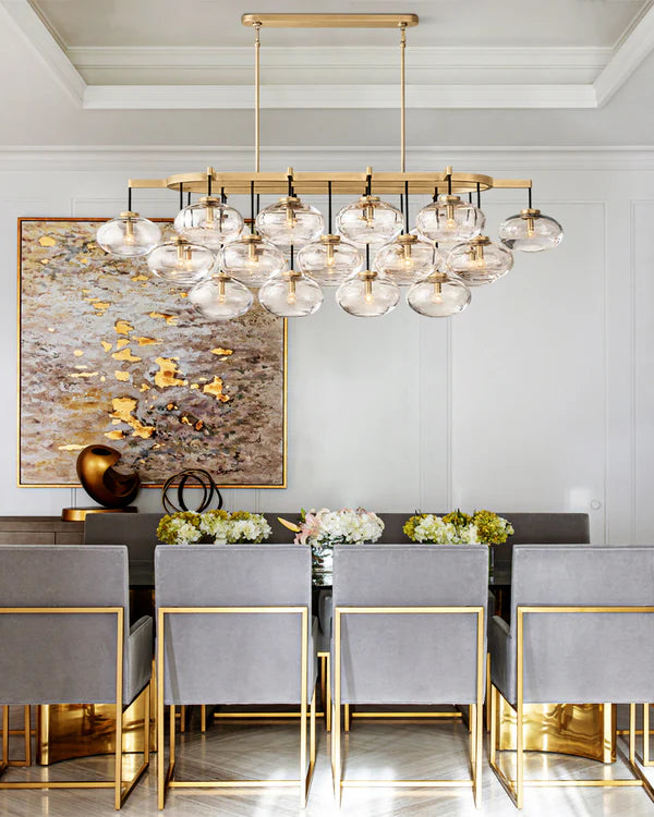Curvette Clear Glass Linear Chandelier 54