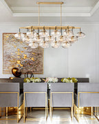 Curvette Clear Glass Linear Chandelier 72