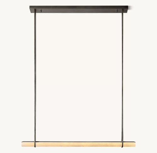 Aerie Alabaster Single Bar Linear Chandelier 60