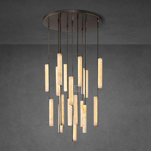 Aerie Alabaster Round Chandelier 40