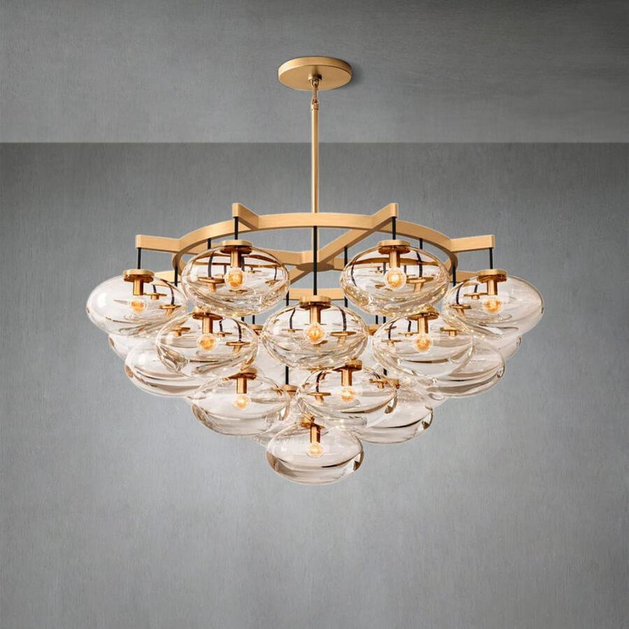 Curvette Clear Glass Round Chandelier 48