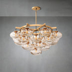 Curvette Clear Glass Round Chandelier 48