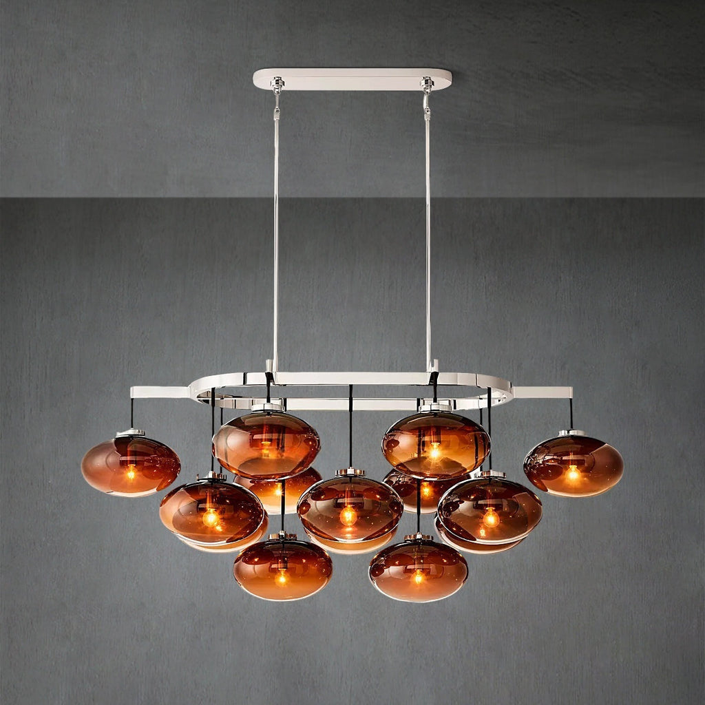 Curvette Smoke Glass Linear Chandelier 54